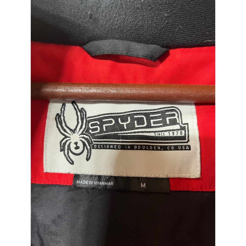 Spyder‎ Kids Hooded Windbreaker Jacket Black Red Full Zip Size M - Picture 3 of 3